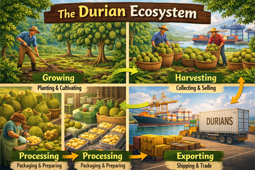 HỆ SINH THÁI SẦU RIÊNG TÀI 001