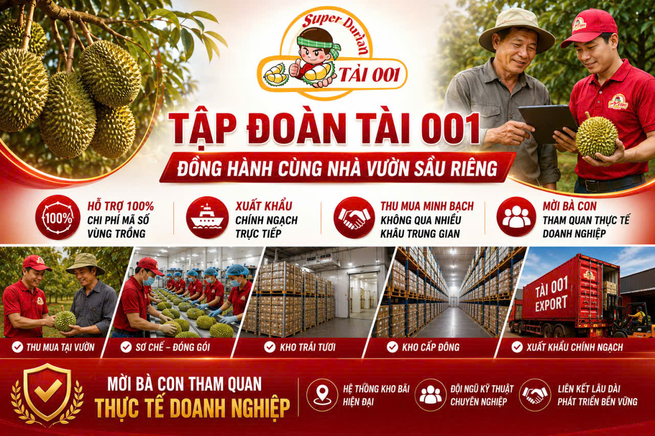 Hỗ Trợ 100% Chi Phí Xây Dựng Mã Số Vùng Trồng Sầu Riêng Xuất Khẩu Chính Ngạch