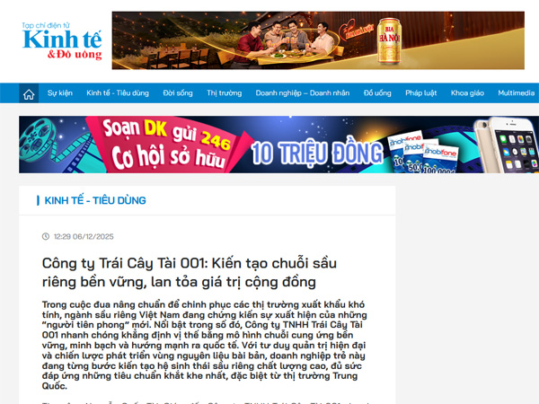 <p style="text-align: center;"><strong>Tạp ch&iacute; điện tử: Kinh Tế & Đồ Uống</strong></p>