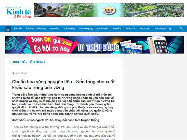 <p style="text-align: center;"><strong>Tạp ch&iacute; điện tử: Kinh Tế & Đồ Uống</strong></p>